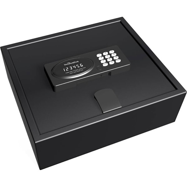 Innovative Top Open Safe, 15" Laptop Compatible, Lighted Keypad, Black