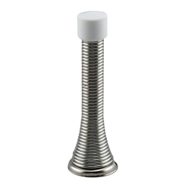 Prime-Line Heavy Duty Spring Door Stop, 3", Steel, Chrome Plated0