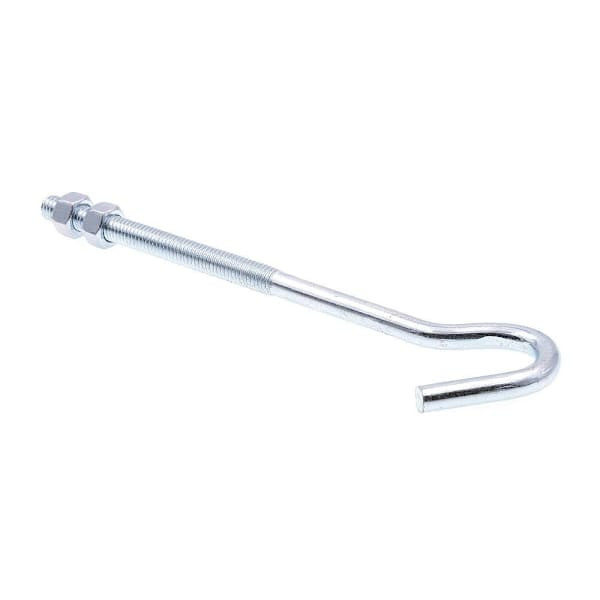 Prime-Line Clothesline Hooks-Nut 3/8"-16 X 7-1/4" Zinc Plate Steel Package Of 10