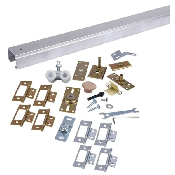 NGP Aluminum Bi-Fold, Top Mount, Two Door Track System, 75 Lbs, 36"