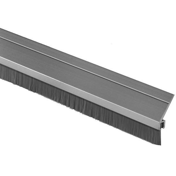 NGP Weatherstrip, Metal With Angled Grey Nylon Brush Seal, Anodized 84"