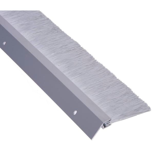 NGP Weatherstrip, Metal With Angled Grey Nylon Brush Seal, Anodized 96"