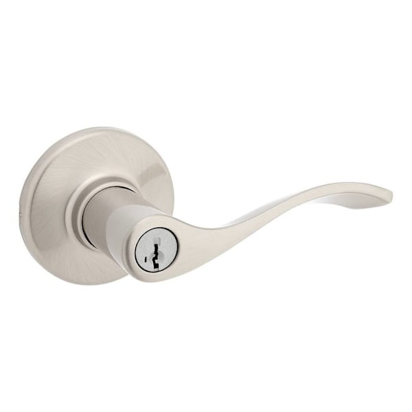 Kwikset Balboa Satin Nickel Keyed Alike Entry Door Lever Contractor Pack With Smartkey Security, Case Of 6