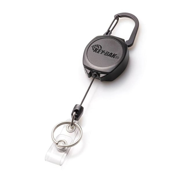 Key-Bak Sidekick Duo 24" Cord Dual ID Strap Split Ring Black Package Of 12