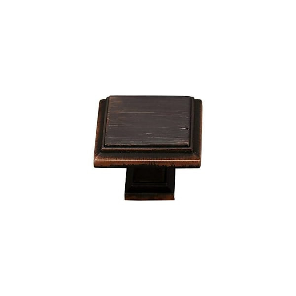 Seasons Accent 1" Modern Square Cabinet Knob, Oil Rubbed Bronze, Package Of 5