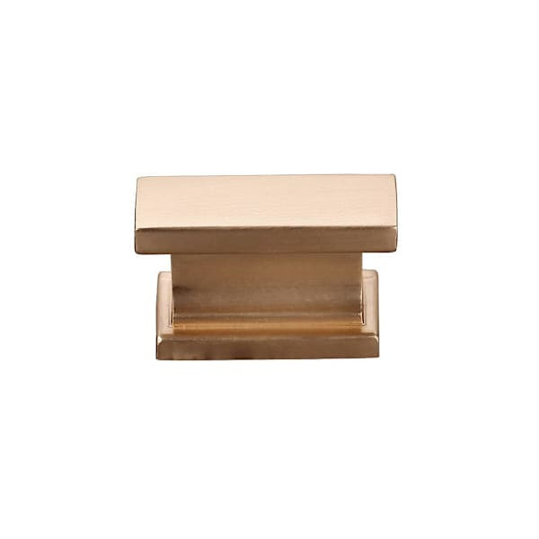 Seasons Hexa 1" Modern Rectangle Cabinet Knob, Gold, Package Of 5