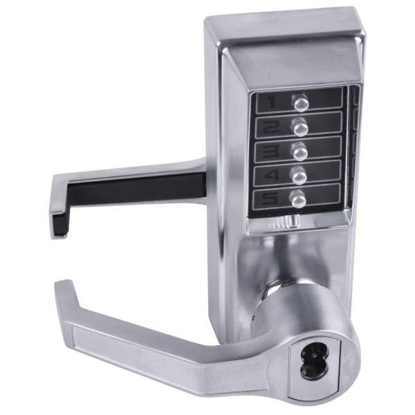 Dormakaba Cylindrical Lever Lock, 2-3/4 Backset, 3/4 Throw Latch, Satin Chrome