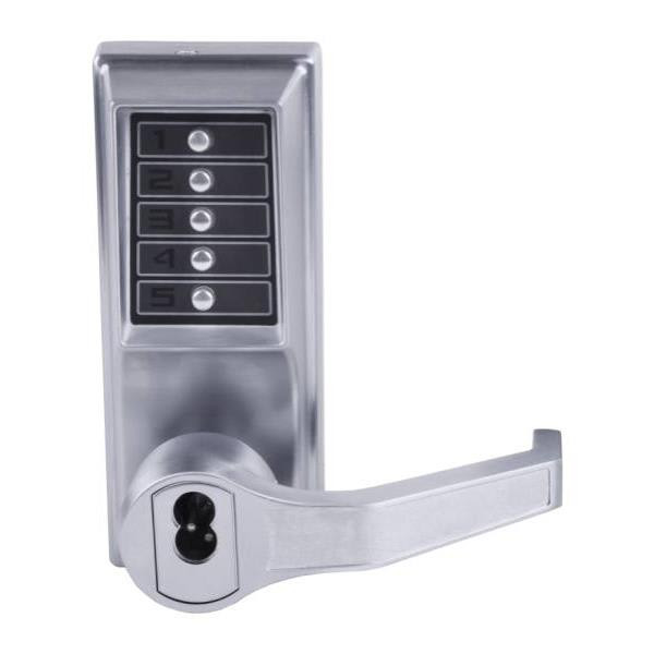 Dormakaba Mortise Combination Lever Lock, Key Override, Passage, Satin Chrome