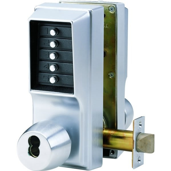 Dormakaba Satin Chrome - Cylindrical Knob Lock Combination Or Key Override Entry