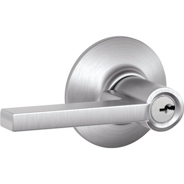 Schlage Solstice J Series Lever, Entry, Grade Ccc, Satin Chrome