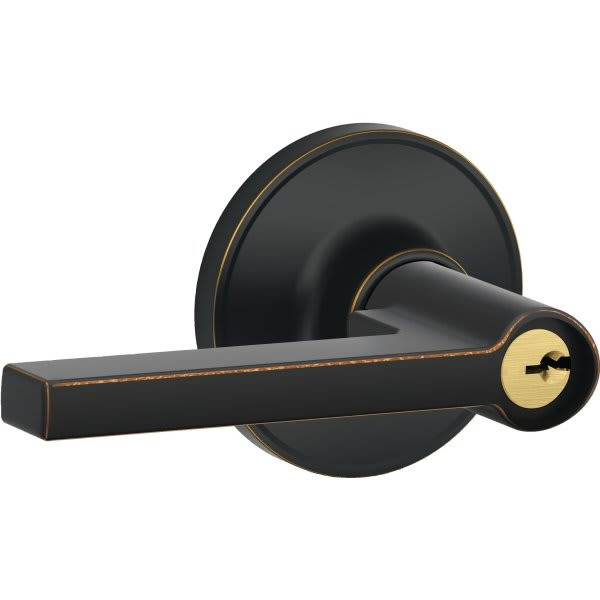 Schlage Solstice J Series Lever, Entry, Grade Ccc, Aged Bronze