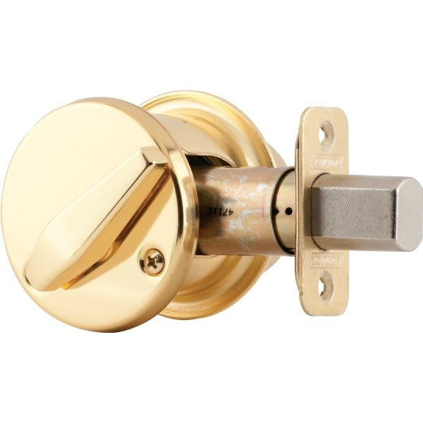 Schlage B500 1-Grade Single Cylinder Backset Keyed Deadbolt (Bright Brass)
