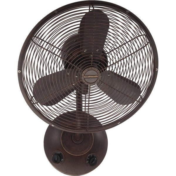 Craftmade 14" Bellows I Oscillating Wall Fan Stainless Aged Bronze