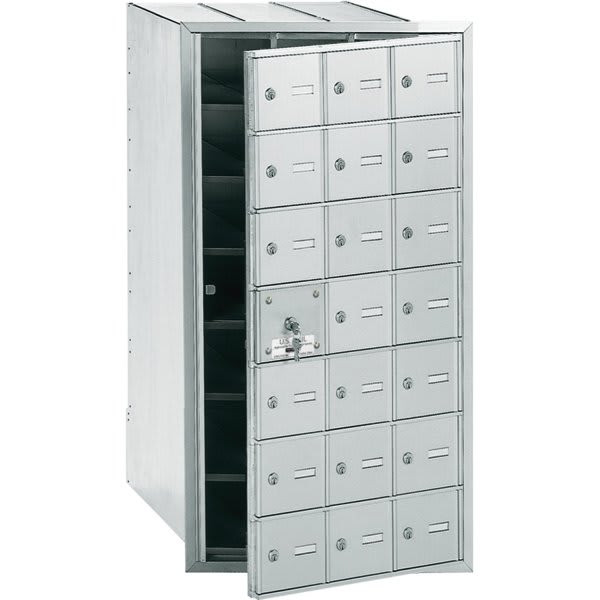 Salsbury Industries Horizontal Mailbox, 21 Doors, Aluminum Finish
