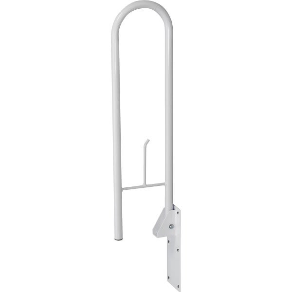 Healthsmart Fold-Away Grab Bar With Built-In Toilet Paper Holder, White