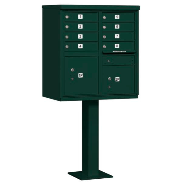 Salsbury Industries Cluster Mailbox, 8 Boxes, Green