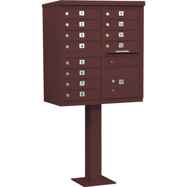 Salsbury Industries Cluster Mailbox, 12 Boxes, Bronze