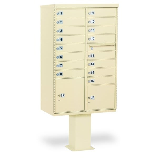 Salsbury Industries Cluster Mailbox, 16 Boxes, Sandstone