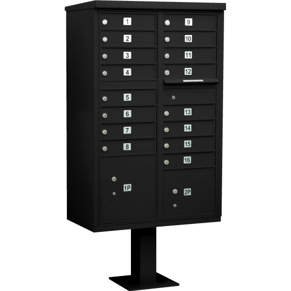 Salsbury Industries Cluster Mailbox, 16 Boxes, Black