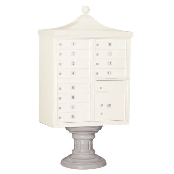 Salsbury Industries Cluster Mailbox Short Decorative Pedestal, White