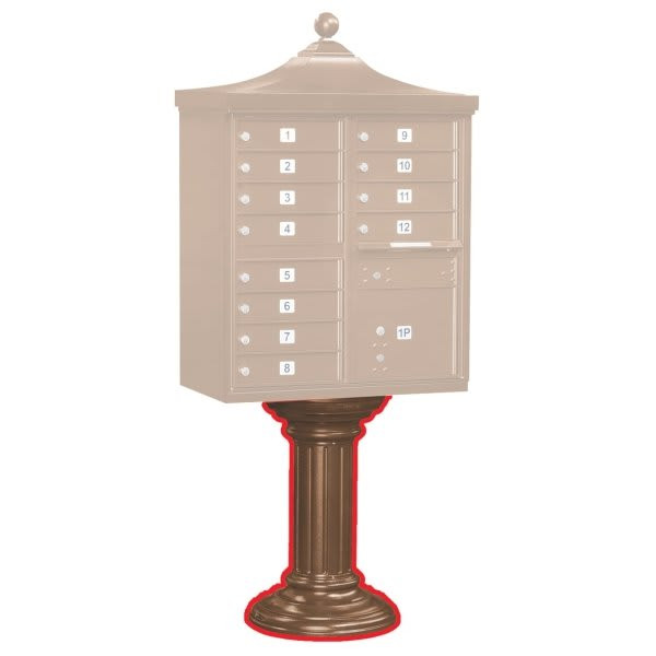 Salsbury Industries Cluster Mailbox Tall Decorative Pedestal, Bronze