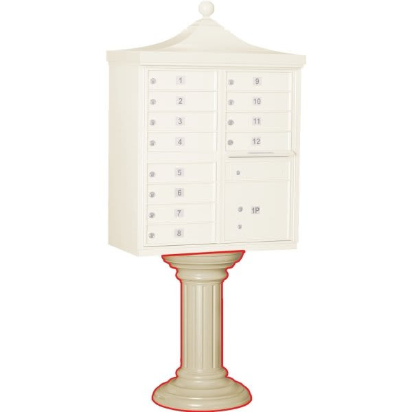 Salsbury Industries Cluster Mailbox Tall Decorative Pedestal, Sandstone