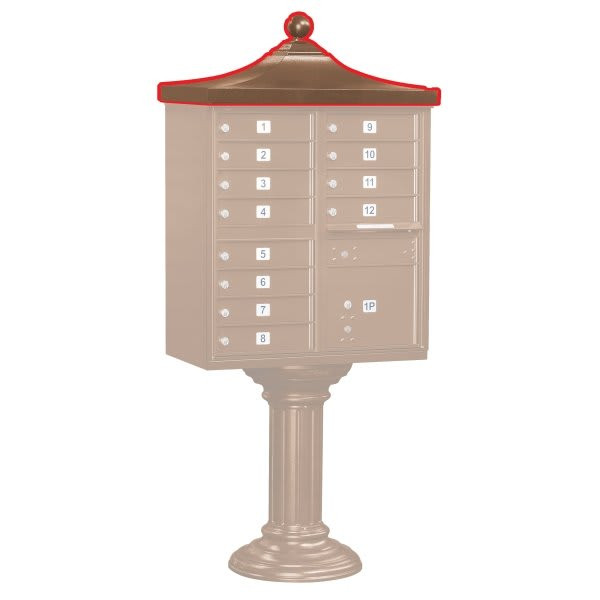 Salsbury Industries Cluster Mailbox Decorative Topper, Bronze