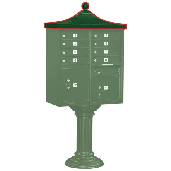 Salsbury Industries Cluster Mailbox Decorative Topper, Green
