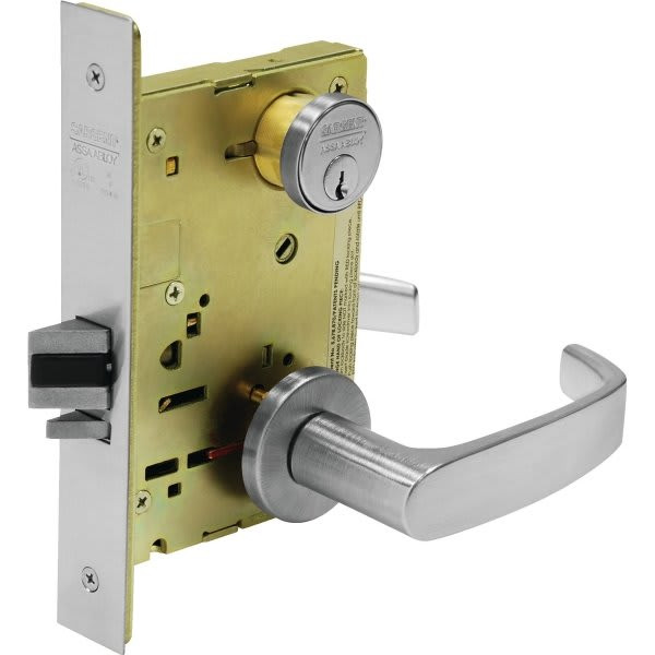 Sargent Satin Chrome Reversible Entry/Office Mortise Lever Lock
