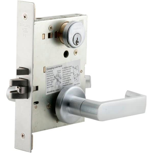 Schlage Satin Chrome Field Reversible Classroom Mortise Lever Lock 5.38"