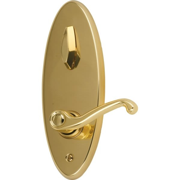Schlage S Series Left-Handed Bright Brass Entrance Lever Lockset