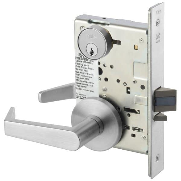 Yale Satin Chrome Aur Trim Mortise Classroom Lock