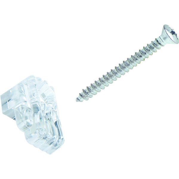 1/8" Clear Plastic Mirror Hanger Package Of 50