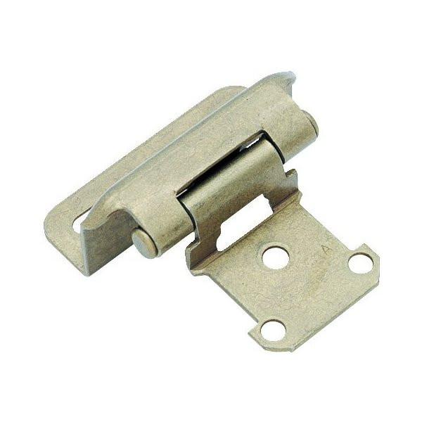 2-1/4" Self-Closing Exposed Partial Wrap Cabinet Hinge Antique Brass Pack Of 2
