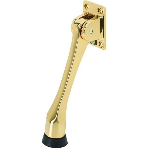 4-3/4 In Cast Brass Commercial Kick-Down Door Holder (Polished Brass)