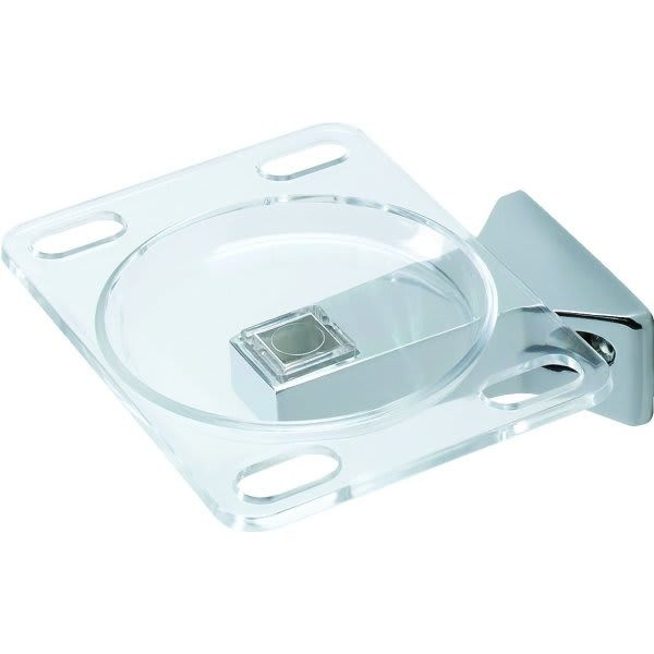 Exposed Screw Wall Mounted Soap Holder In Plastic/Chrome