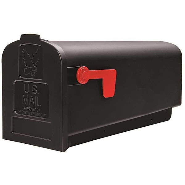 Gibraltar Mailboxes Deluxe Polybox Post Mount Mailbox In Black