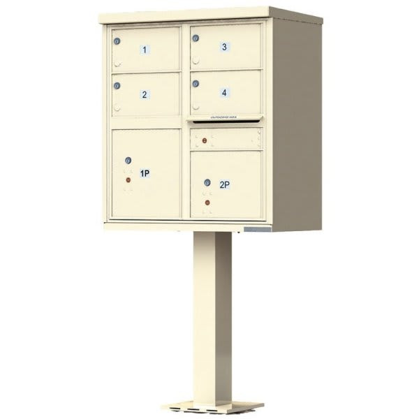 Florence Mfg Vital Cluster Box Unit, 4 Large Mailboxes + 2 Parcel Lockers