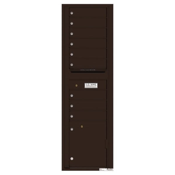 Florence Mfg Versatile Brown, 16 High Suite, 9 Mailboxes, 1 Parcel Locker, 1 Outgoing