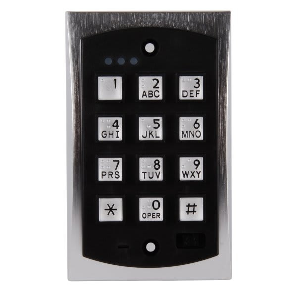 Nortek 2000em Indoor/Outdoor Flush-Mount Access Control Keypad Brushed Metal