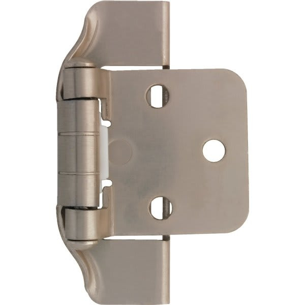 Liberty Hardware 1/2 Semi-Wrap Overlay Hinge Satin Nickel, Package Of 2