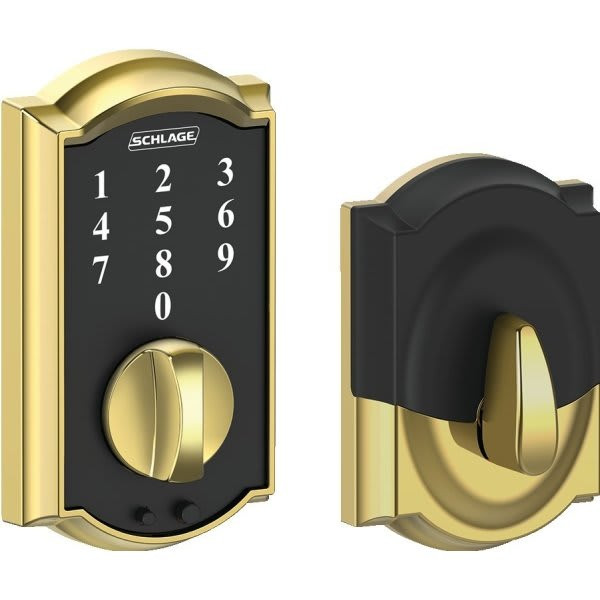 Schlage Camelot Style Touch Electronic Deadbolt, Brass