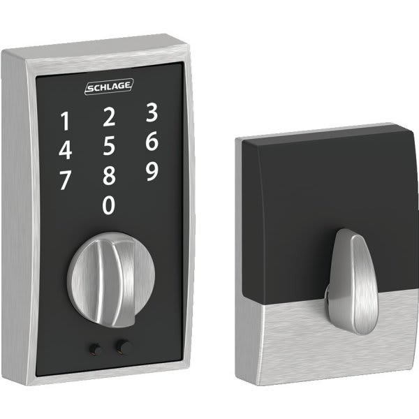 Schlage Century Style Touch Electronic Deadbolt, Satin Chrome