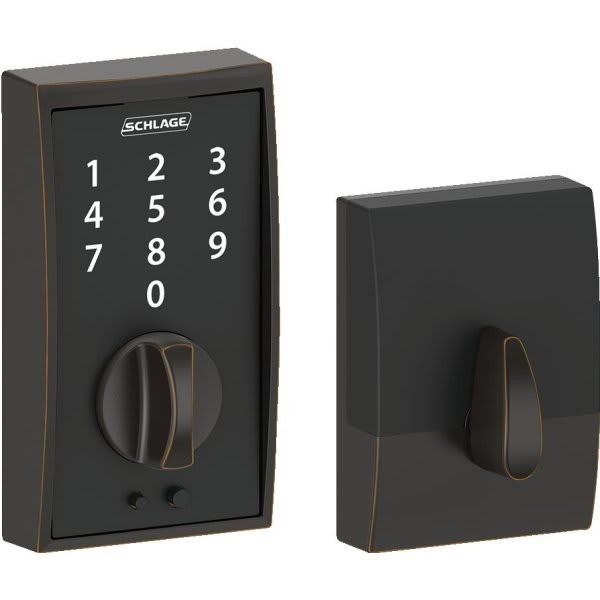 Schlage Century Style Touch Electronic Deadbolt, Aged Bronze