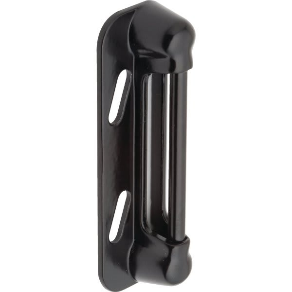 1.5 In Steel Screen Door Strike Plate (2-Pack) (Black)