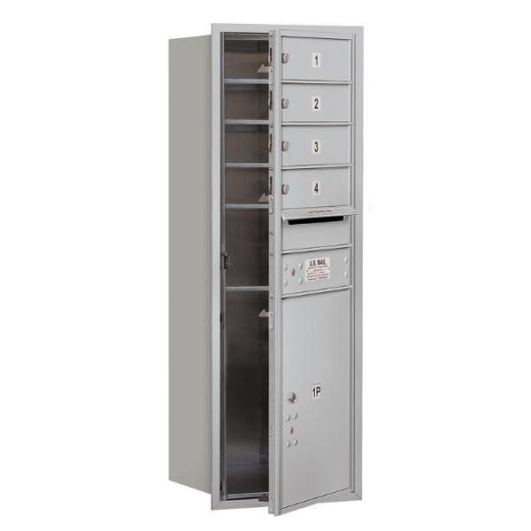Salsbury Industries Recessed Mounted 4c Horizontal Mailbox- Aluminum