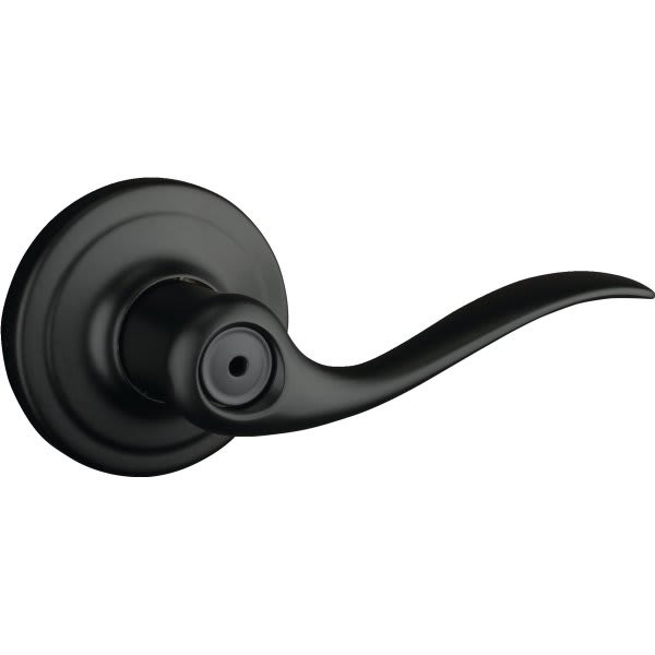 Kwisket Tustin Matte Black Bed/Bath Privacy Door Lever