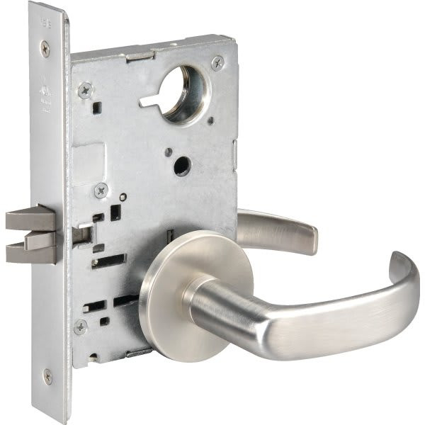 Accentra Mortise Pacific Beach Lever Passage Lock, Rose Satin Chrome