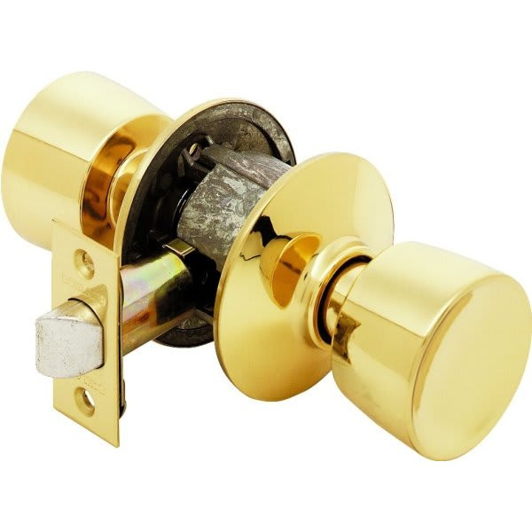 Schlage Bell F Series Knob, Passage, Grade Aaa, Bright Brass