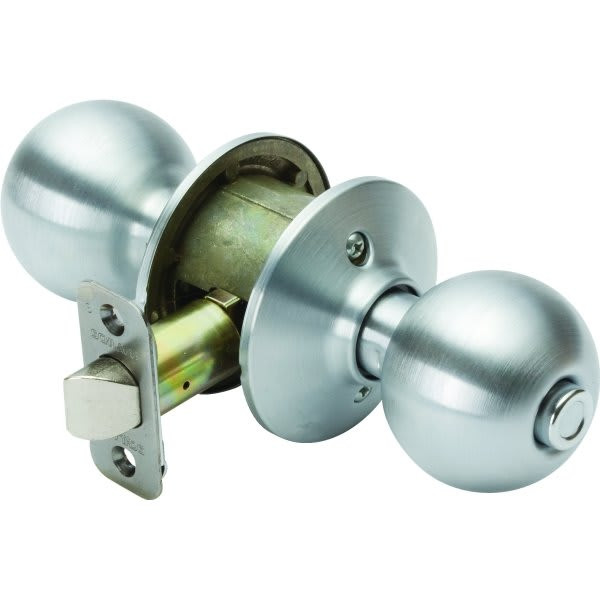Schlage Orbit F Series Knob, Privacy, Grade Aaa, Satin Chrome